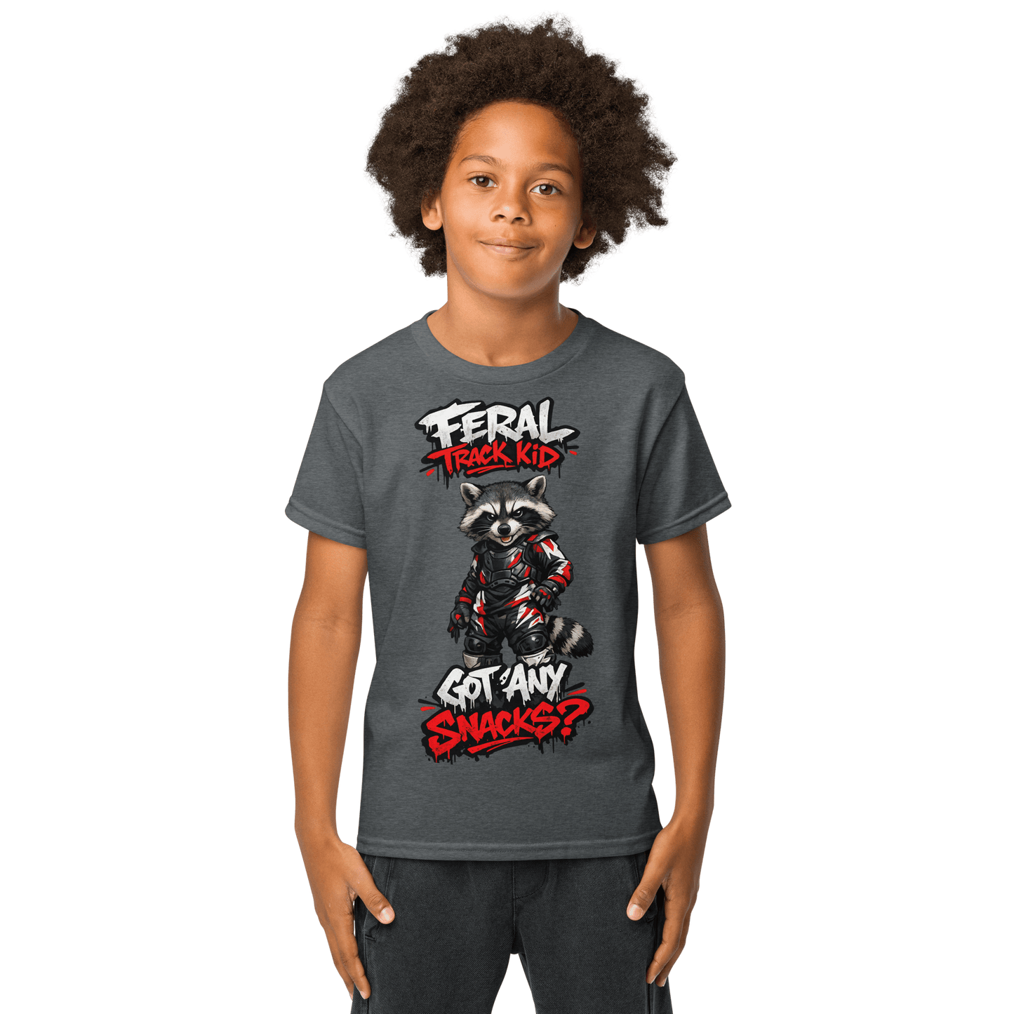 Feral Racoon Tee Dark Heather - Kirik Motorsports