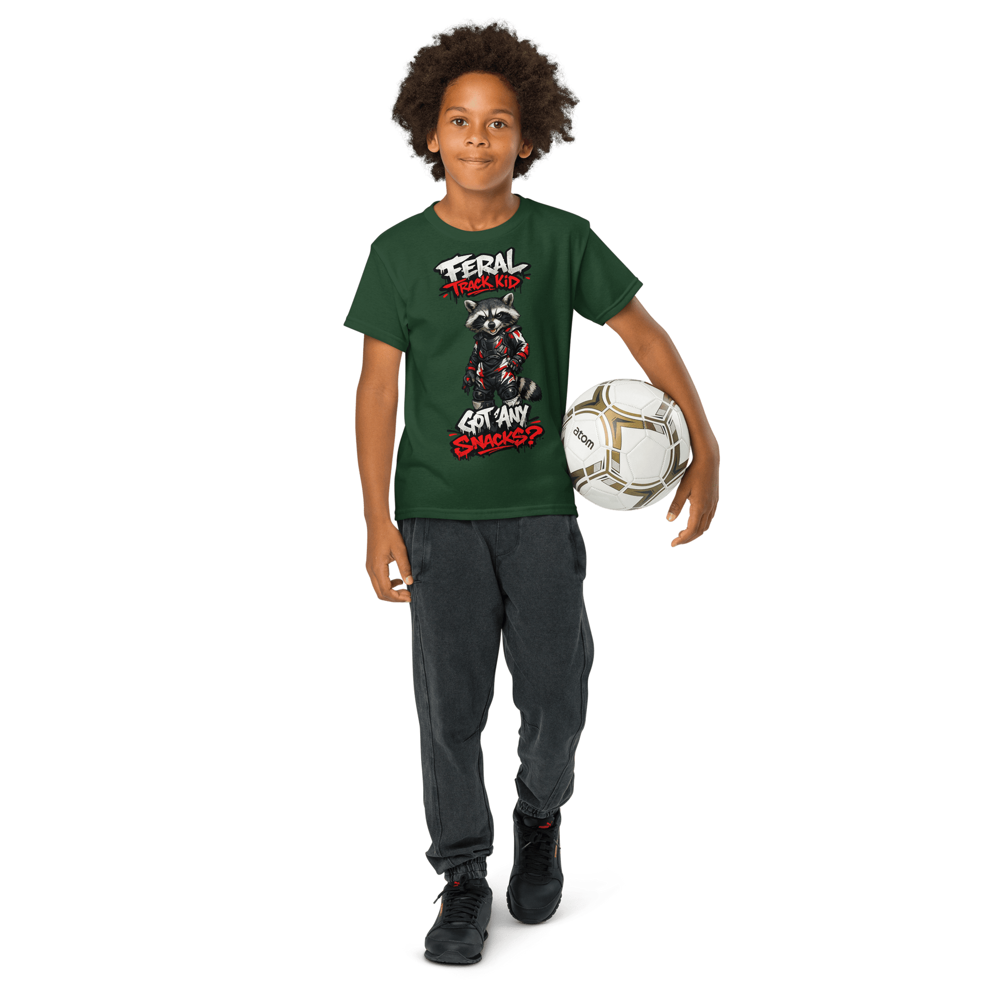 Feral Racoon Tee Forest Green - Kirik Motorsports