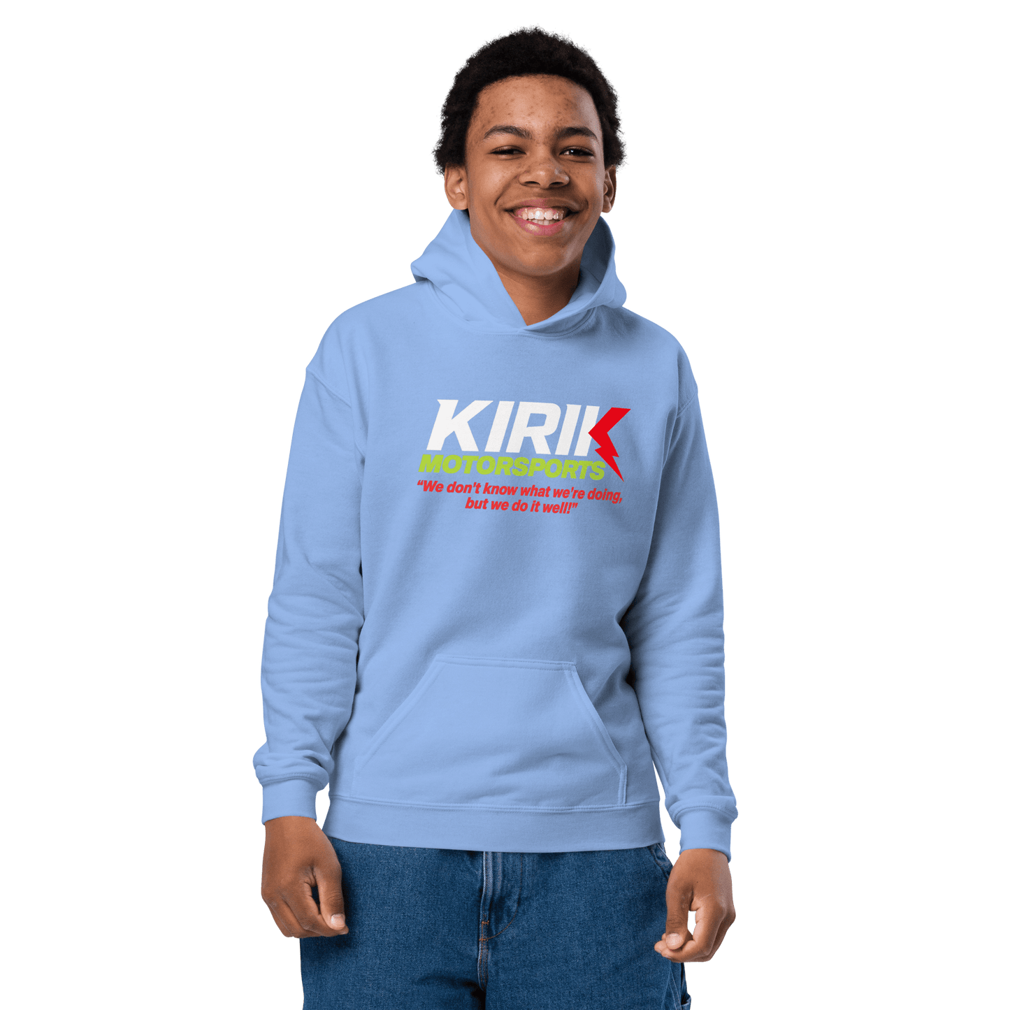 Kirik Youth hoodie Carolina Blue - Kirik Motorsports
