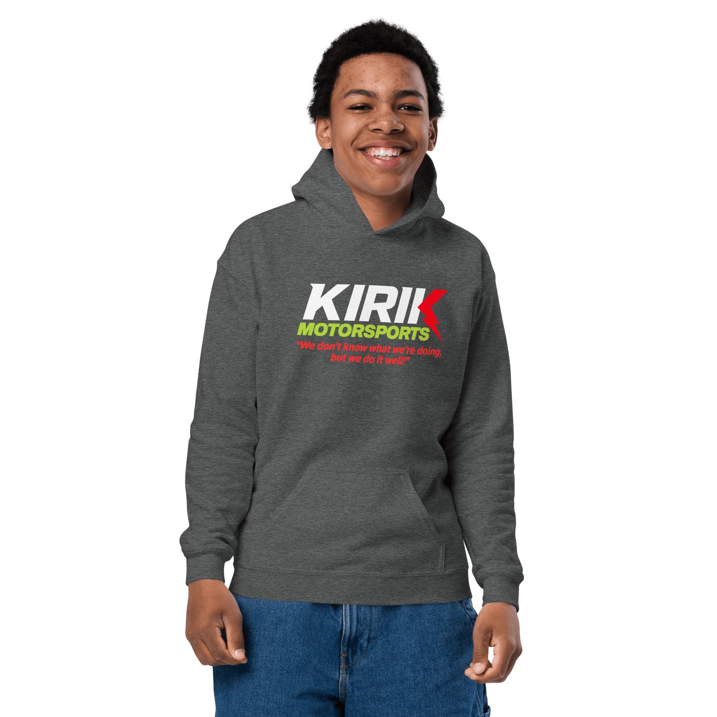 Kirik Youth hoodie Dark Heather - Kirik Motorsports