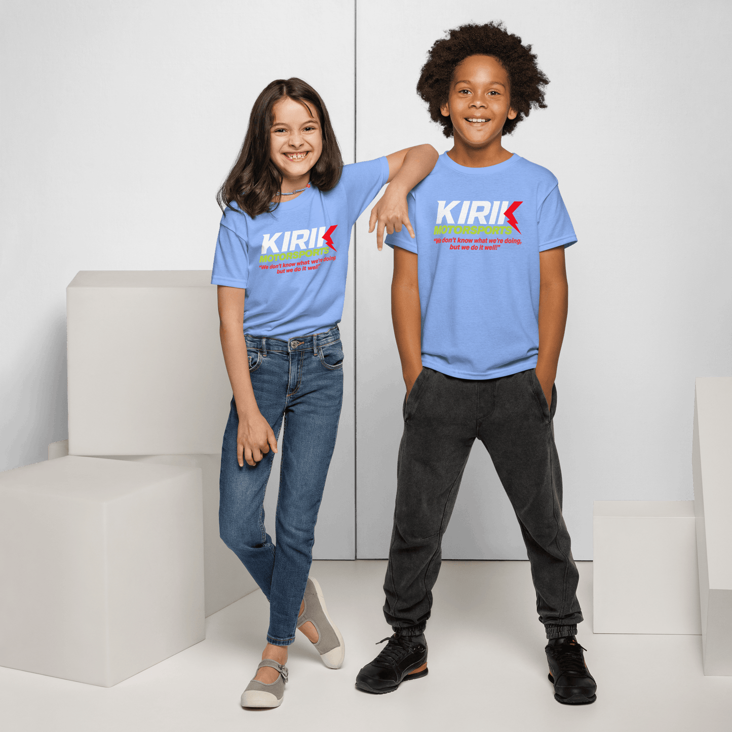 Kirik Youth t-shirt Carolina Blue - Kirik Motorsports