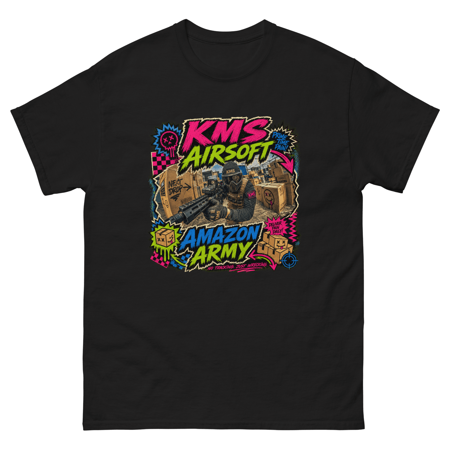 KMS Airsoft Amazon Army Tee Black - Kirik Motorsports