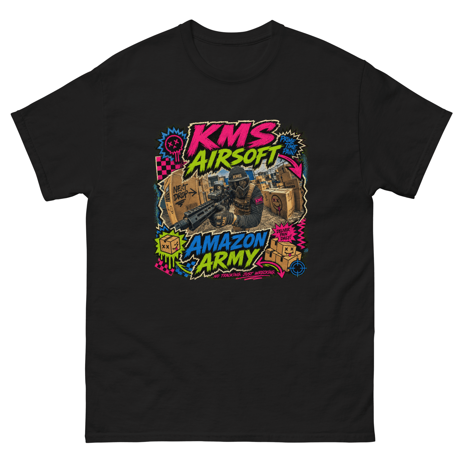 KMS Airsoft Amazon Army Tee Black - Kirik Motorsports