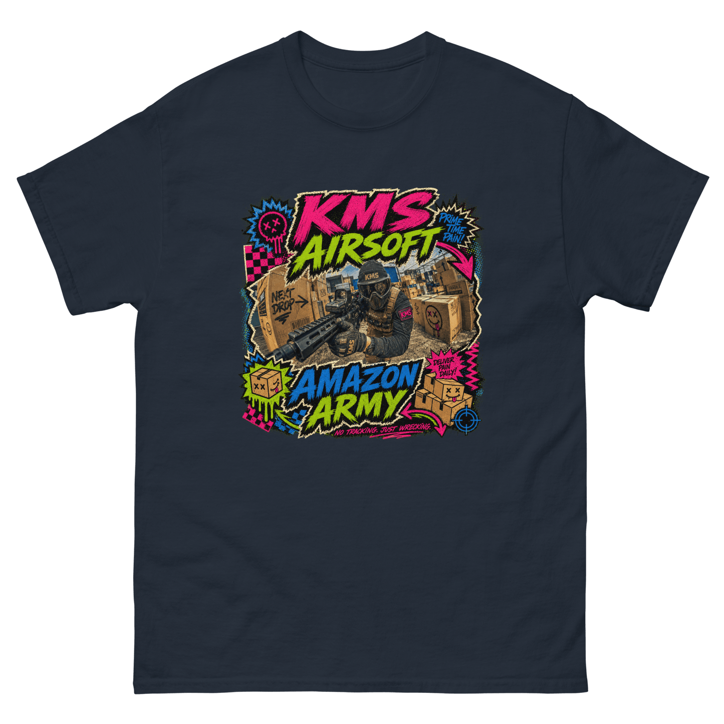 KMS Airsoft Amazon Army Tee Navy - Kirik Motorsports