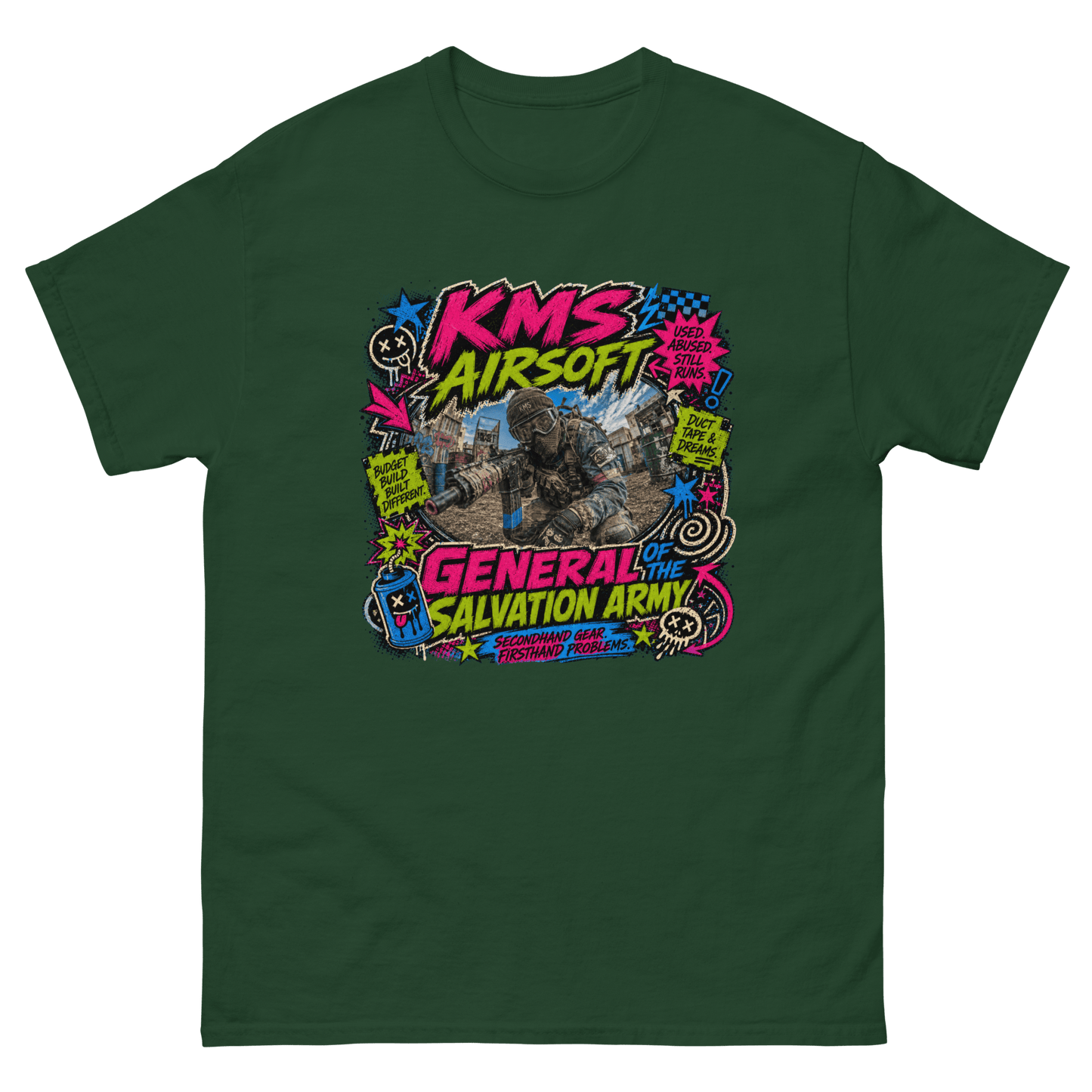 KMS Airsoft General of the Salvation Army Tee Forest Green - Kirik Motorsports