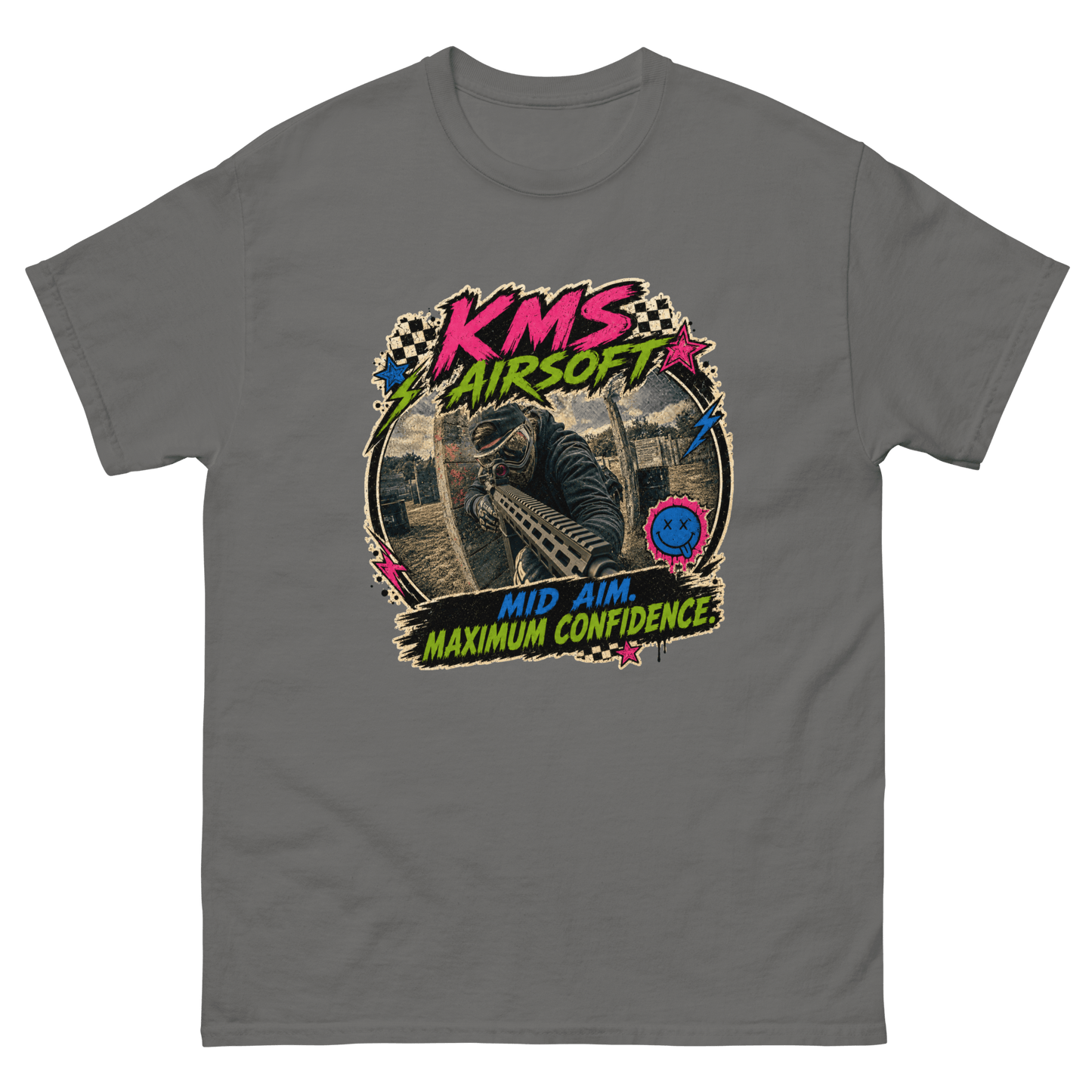 KMS Airsoft Maximum Confidence Tee Charcoal - Kirik Motorsports