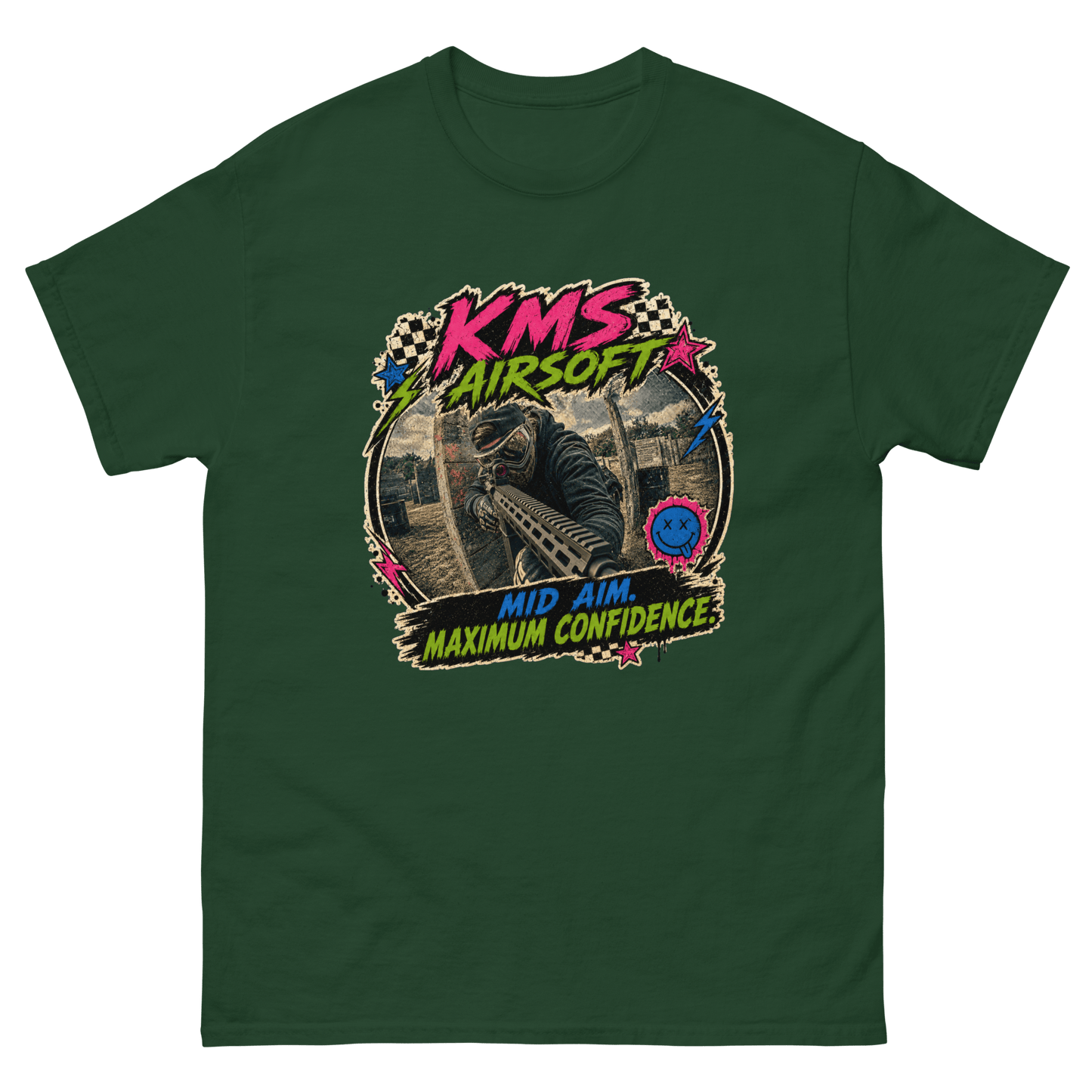 KMS Airsoft Maximum Confidence Tee Forest Green - Kirik Motorsports