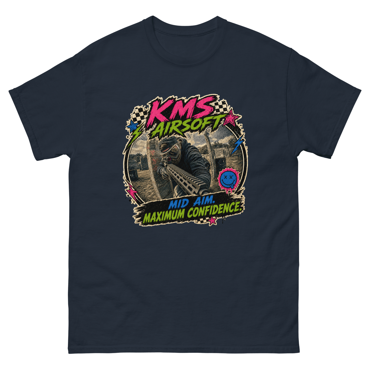 KMS Airsoft Maximum Confidence Tee Navy - Kirik Motorsports