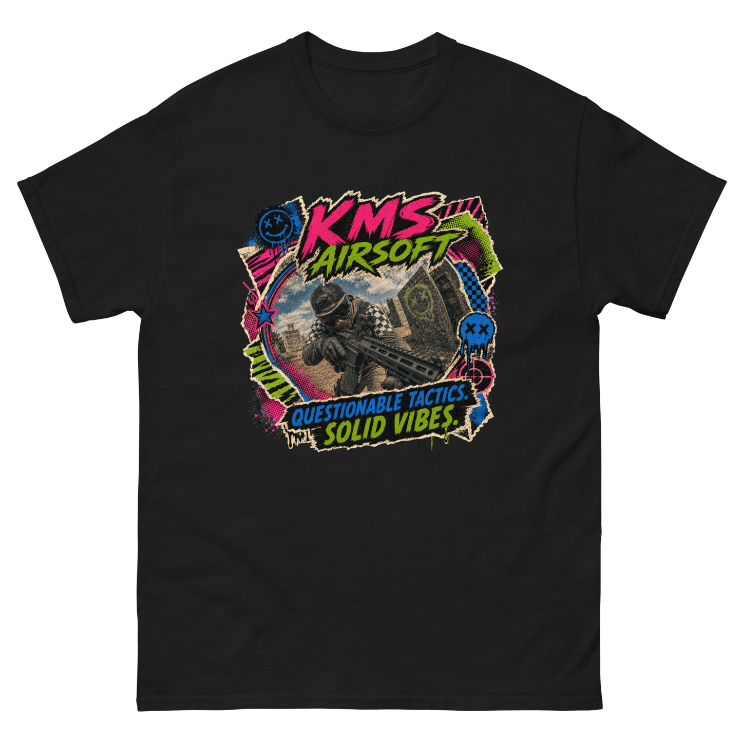 KMS Airsoft Questionable Tactics Tee Black - Kirik Motorsports