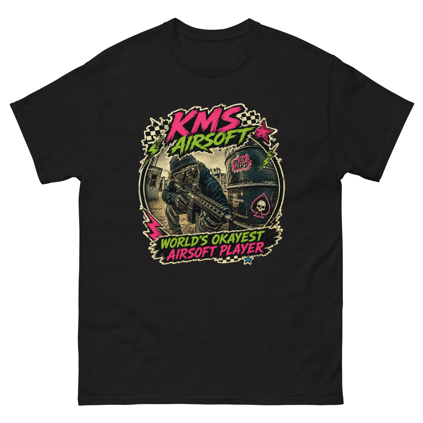 KMS Airsoft World’s Okayest Player Tee Black - Kirik Motorsports