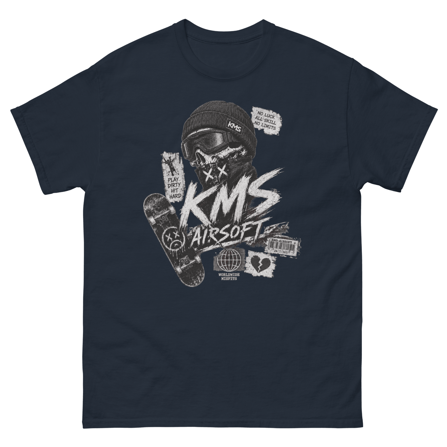 KMS Airsoft Worldwide Misfits Tee Navy - Kirik Motorsports