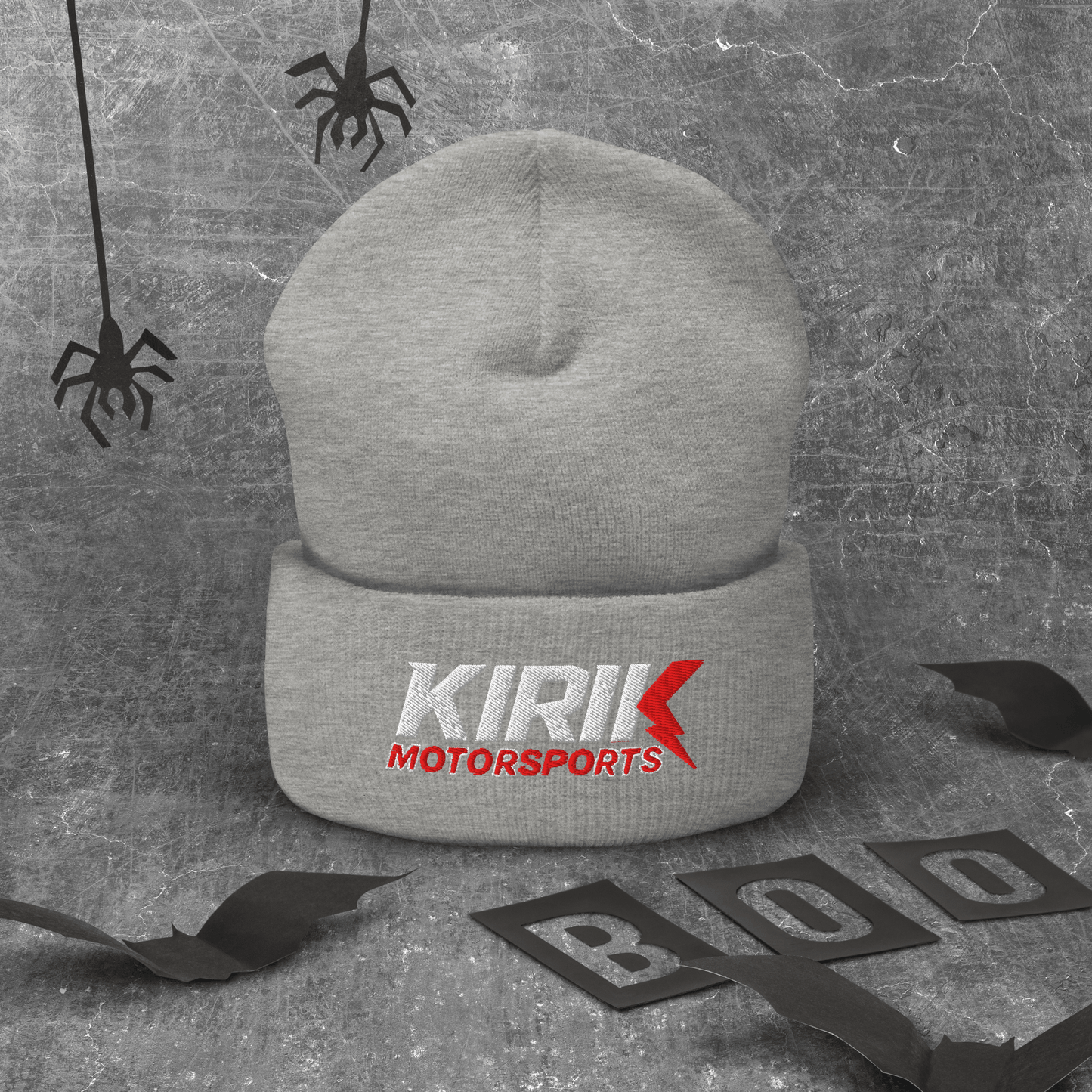 KMS Cuffed Beanie Heather Grey - Kirik Motorsports