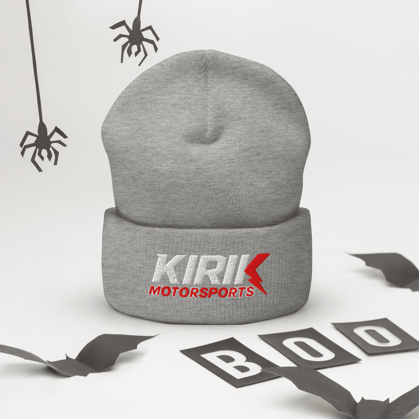 KMS Cuffed Beanie Heather Grey - Kirik Motorsports