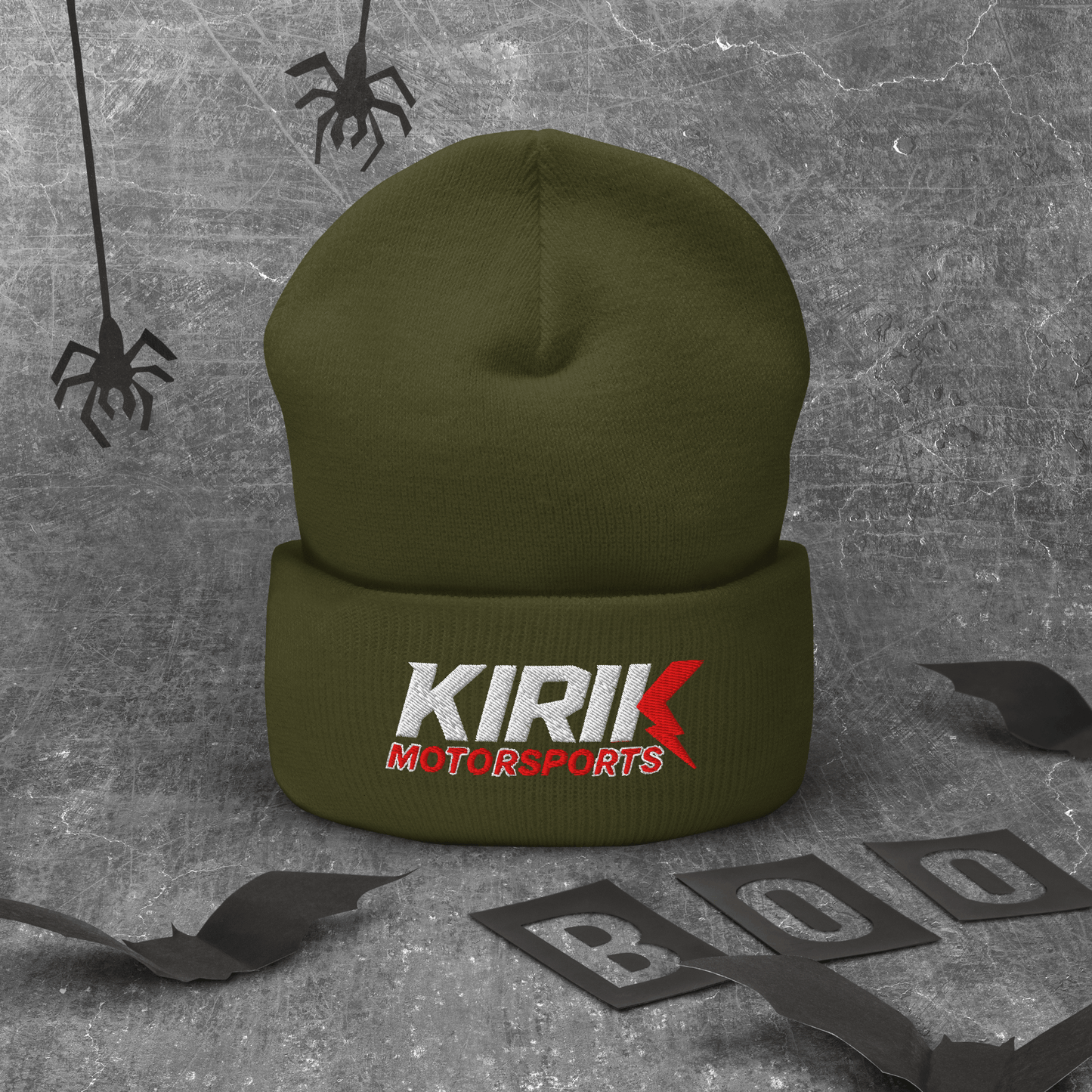 KMS Cuffed Beanie Olive - Kirik Motorsports