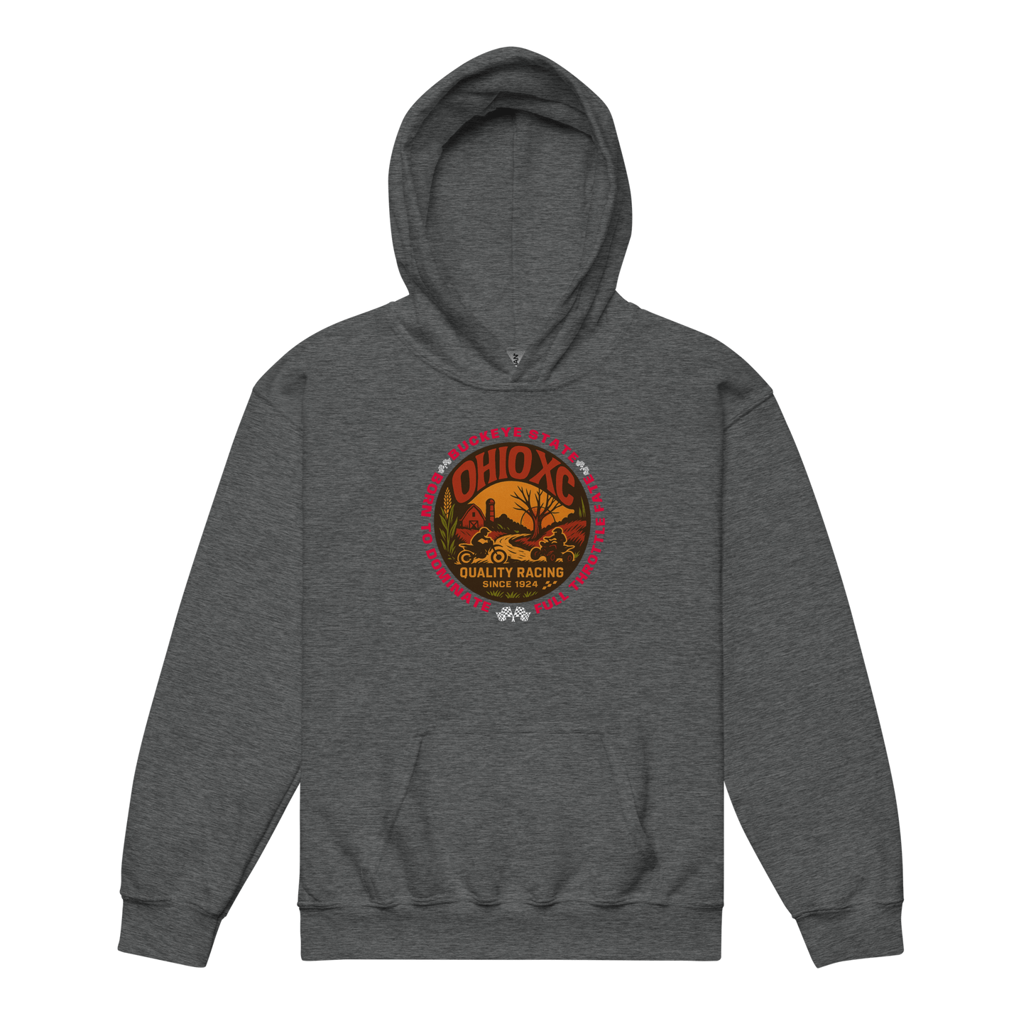 OH XC Hoodie Dark Heather - Kirik Motorsports