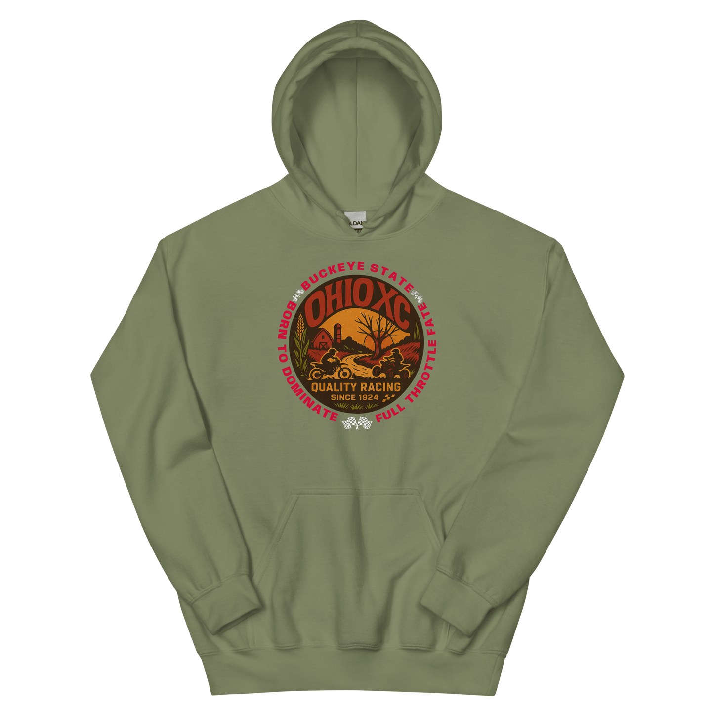 Ohio XC Hoodie Military Green - Kirik Motorsports