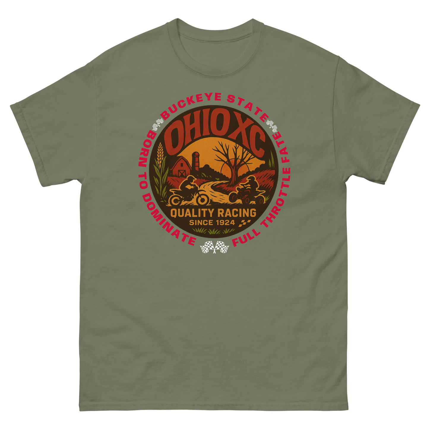 Ohio XC tee Military Green - Kirik Motorsports