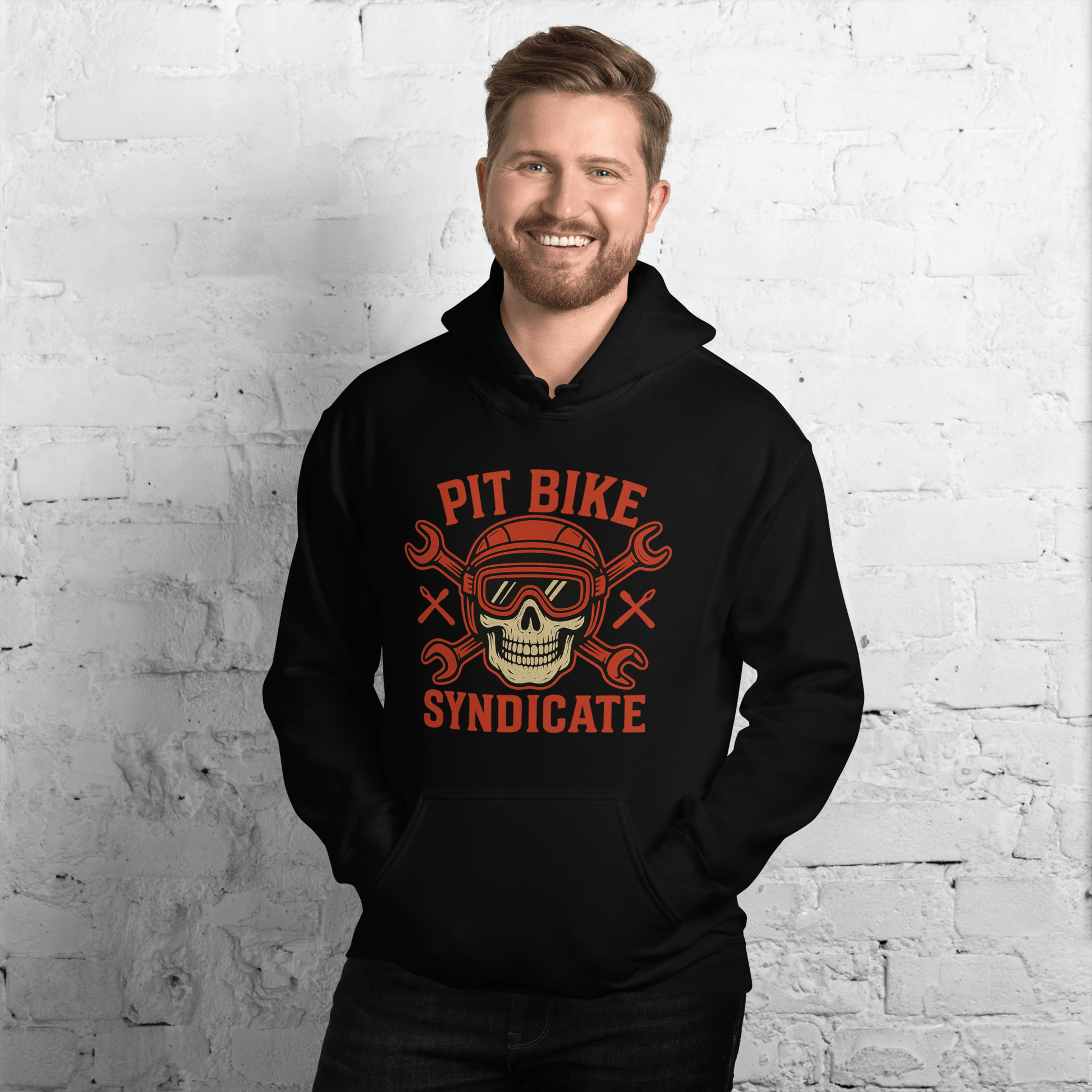 Pit Bike Syndicate Hoodie Black - Kirik Motorsports