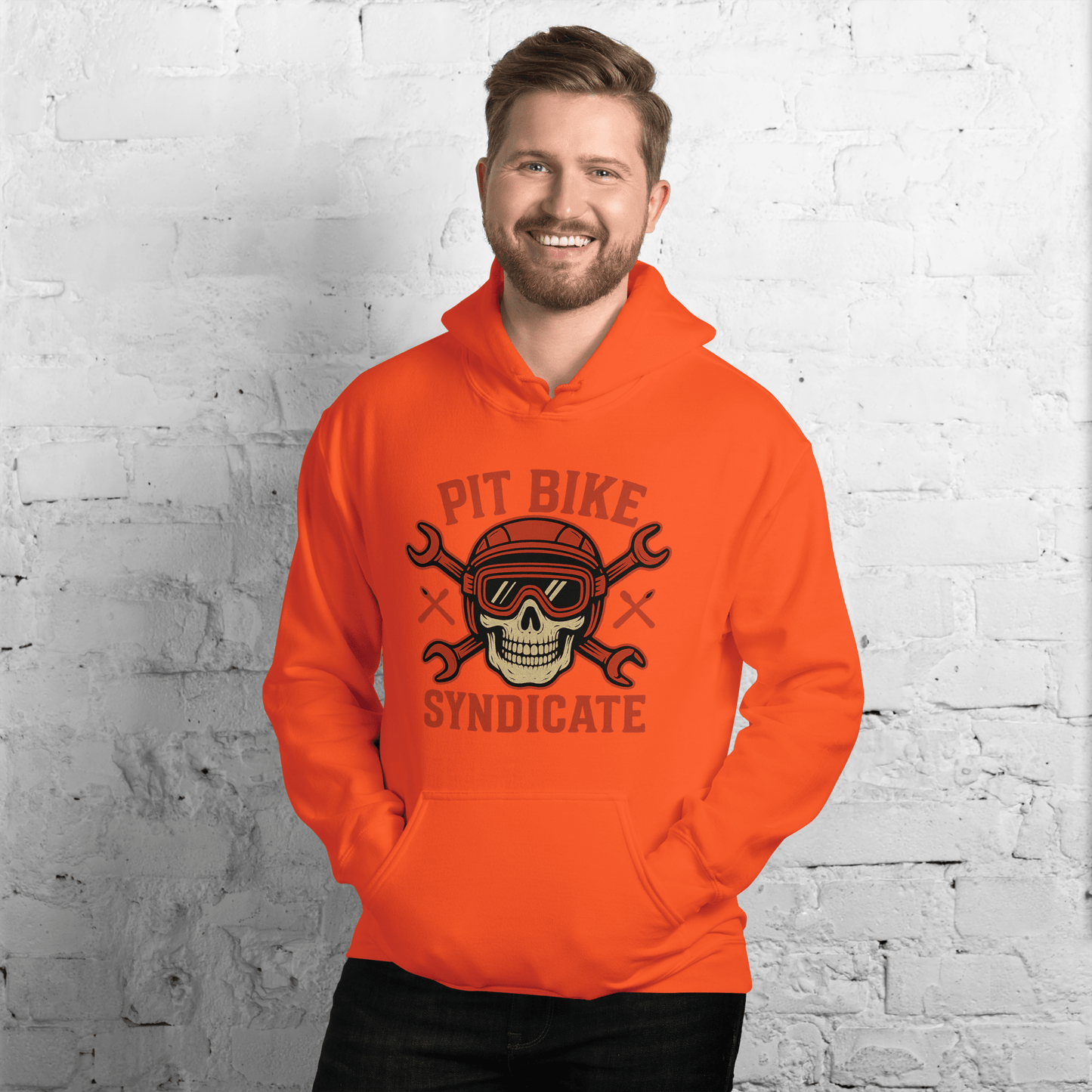 Pit Bike Syndicate Hoodie Orange - Kirik Motorsports