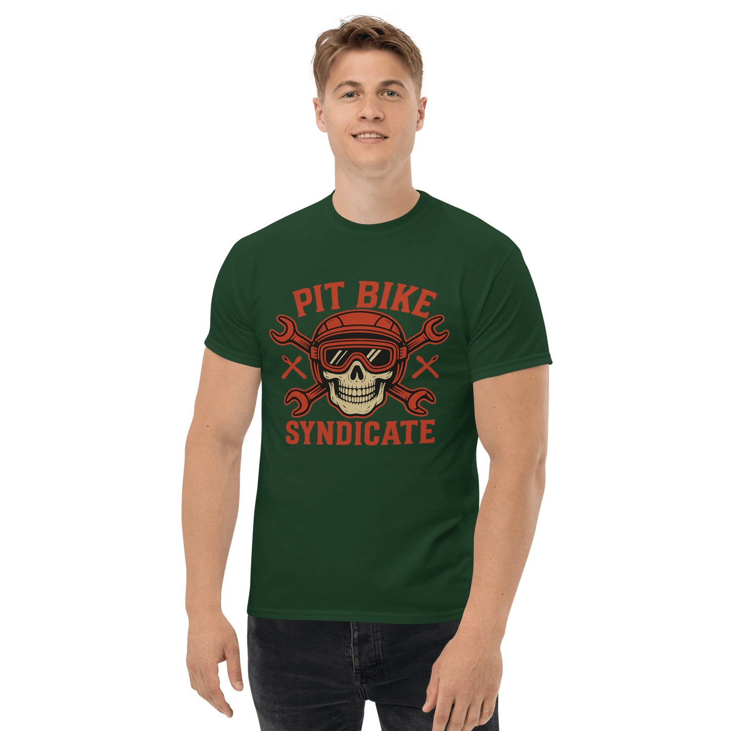 Pit Bike Syndicate Tee Forest Green - Kirik Motorsports