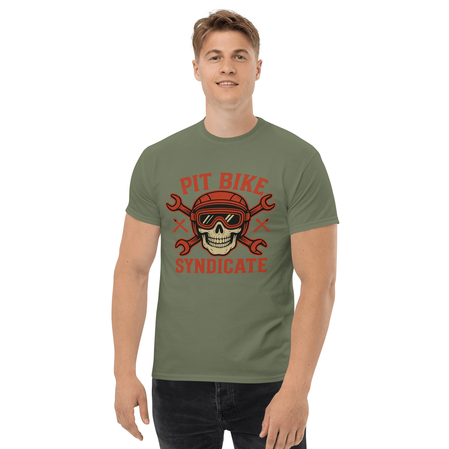 Pit Bike Syndicate Tee Military Green - Kirik Motorsports
