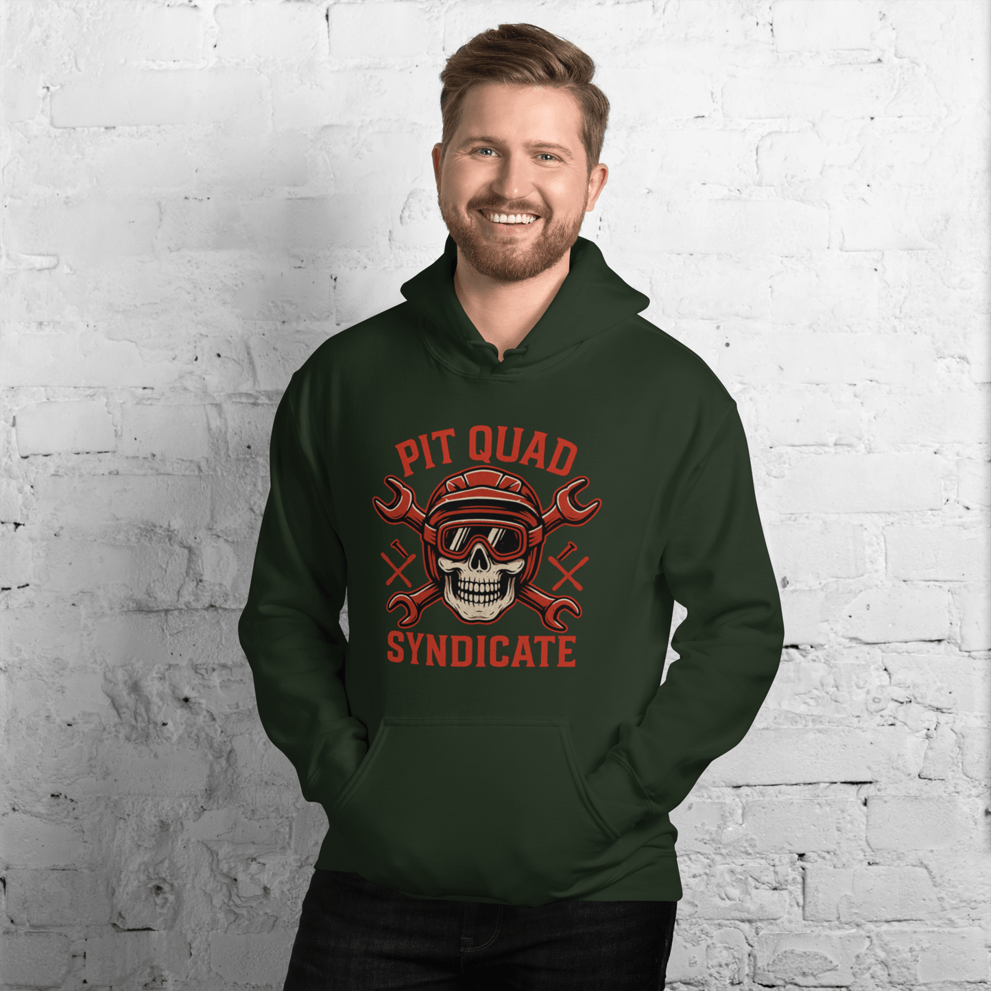 Pit Quad Syndicate Hoodie Forest Green - Kirik Motorsports