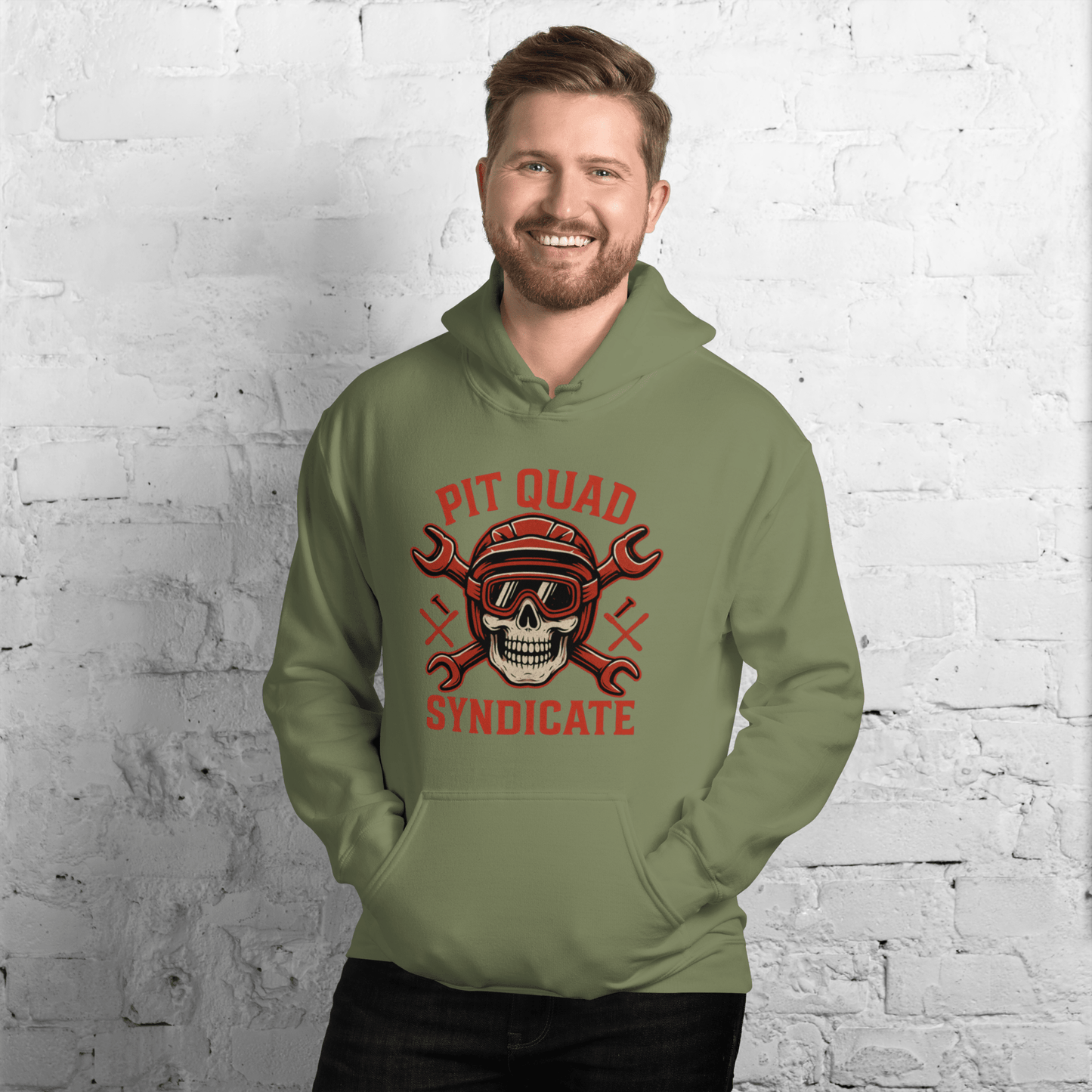 Pit Quad Syndicate Hoodie Military Green - Kirik Motorsports
