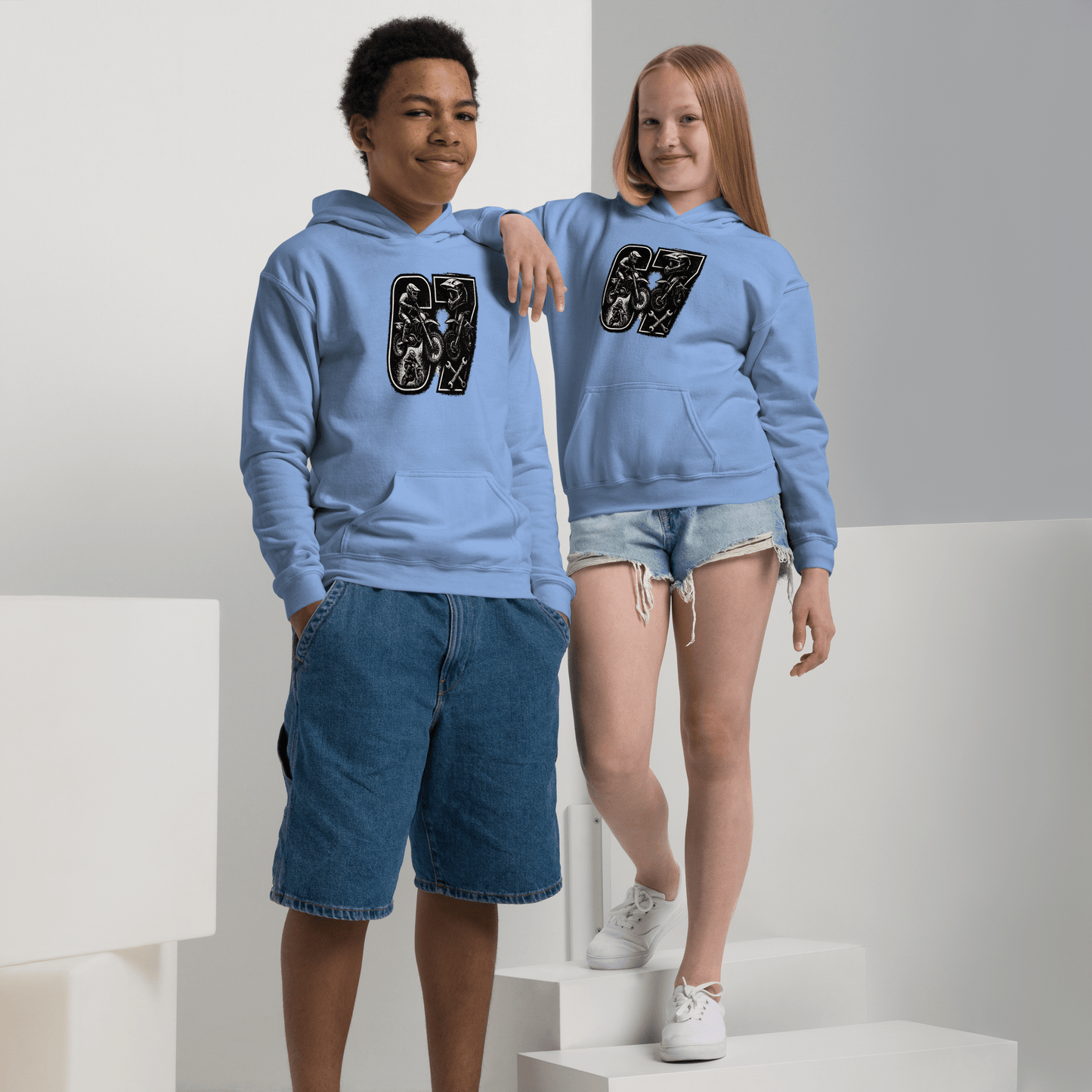 SixSeven Youth hoodie Carolina Blue - Kirik Motorsports