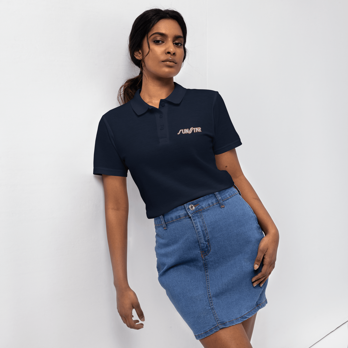 Sunstar Women’s polo shirt Navy - Kirik Motorsports