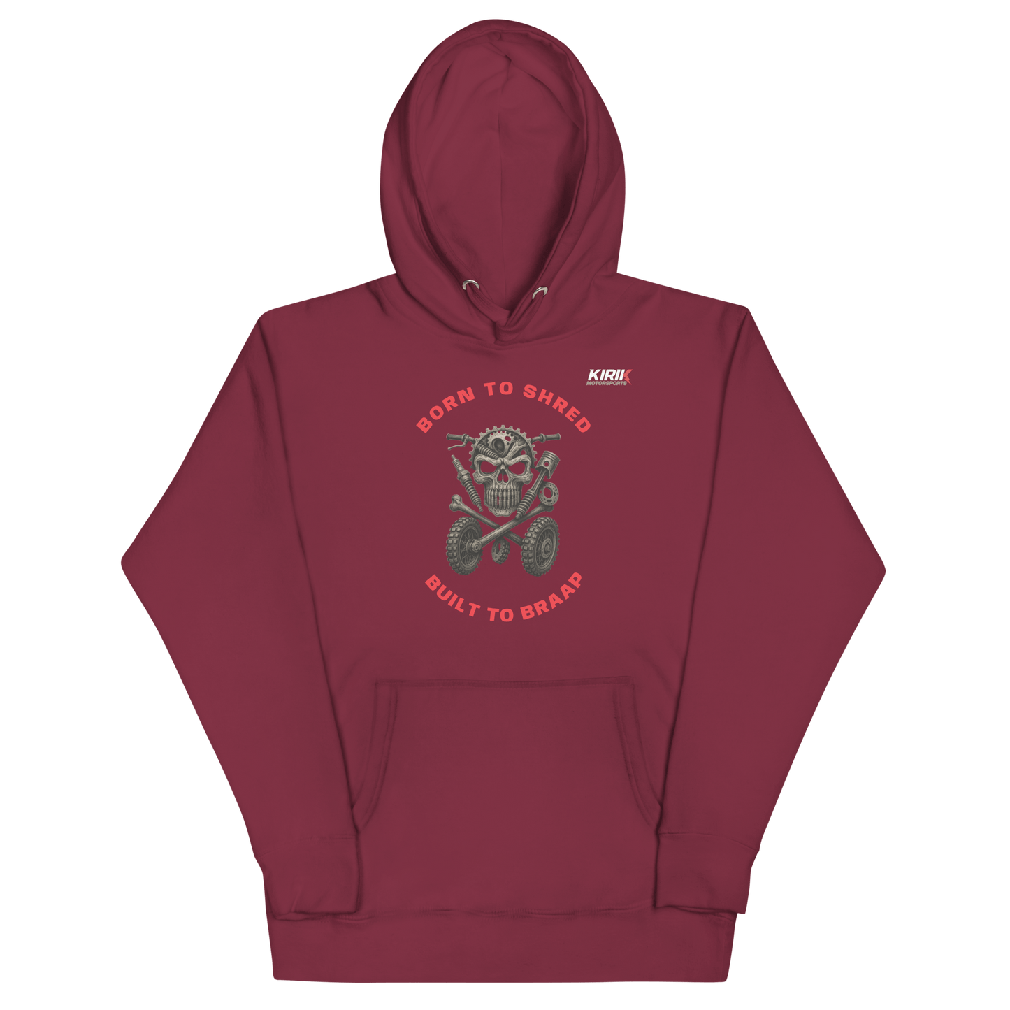 Unisex Adult Braap Hoodie Maroon - Kirik Motorsports