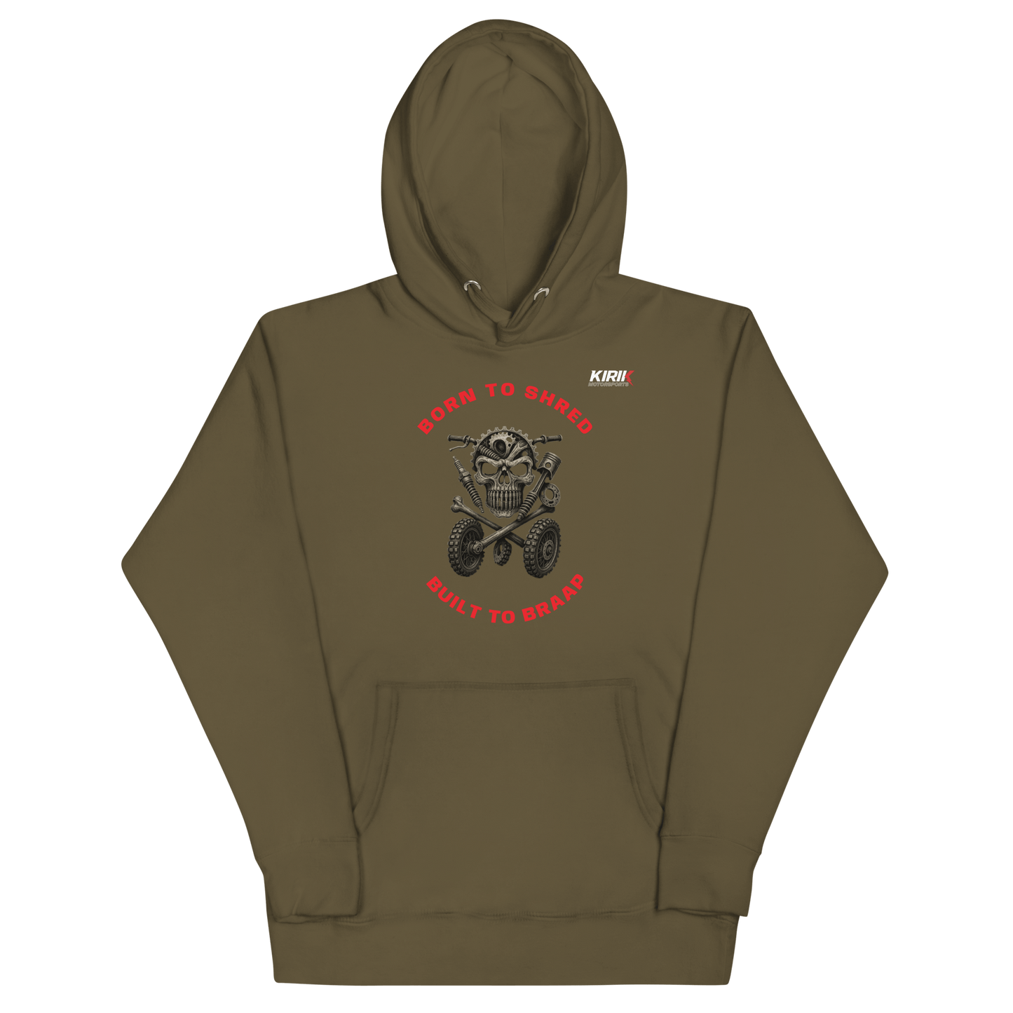 Unisex Adult Braap Hoodie Military Green - Kirik Motorsports
