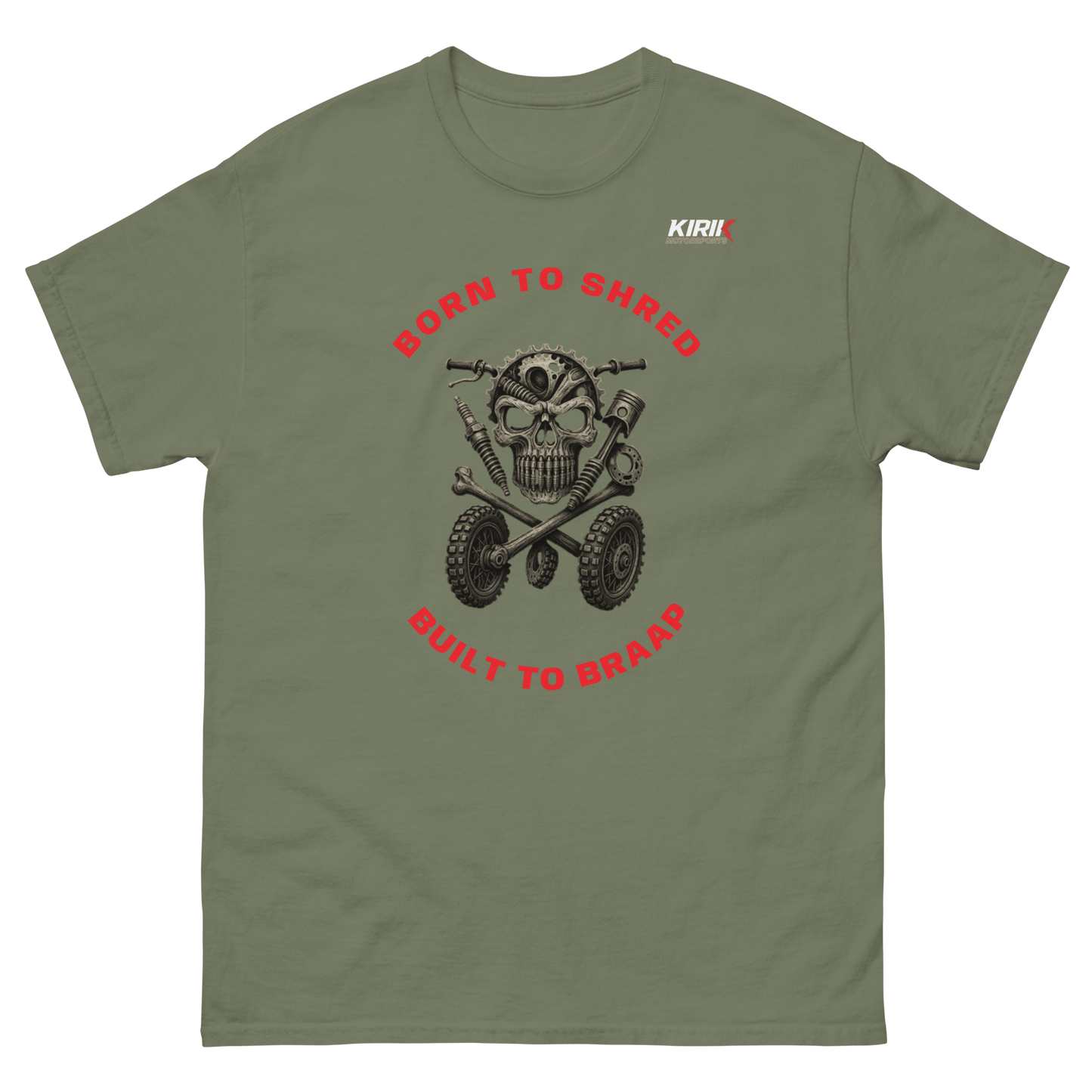 Unisex Braap tee Military Green - Kirik Motorsports