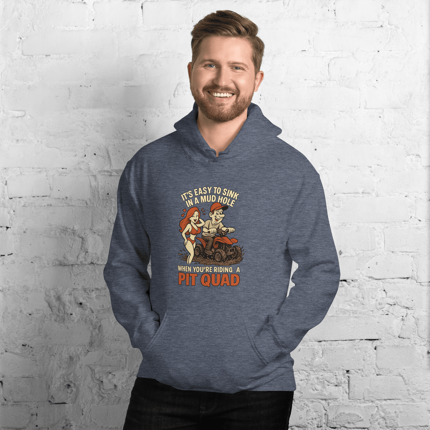 Unisex Mudhole Hoodie Heather Sport Dark Navy - Kirik Motorsports