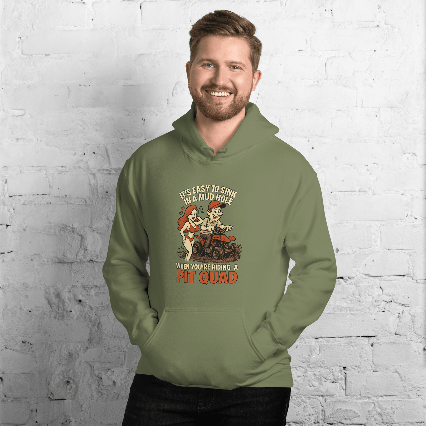 Unisex Mudhole Hoodie Military Green - Kirik Motorsports