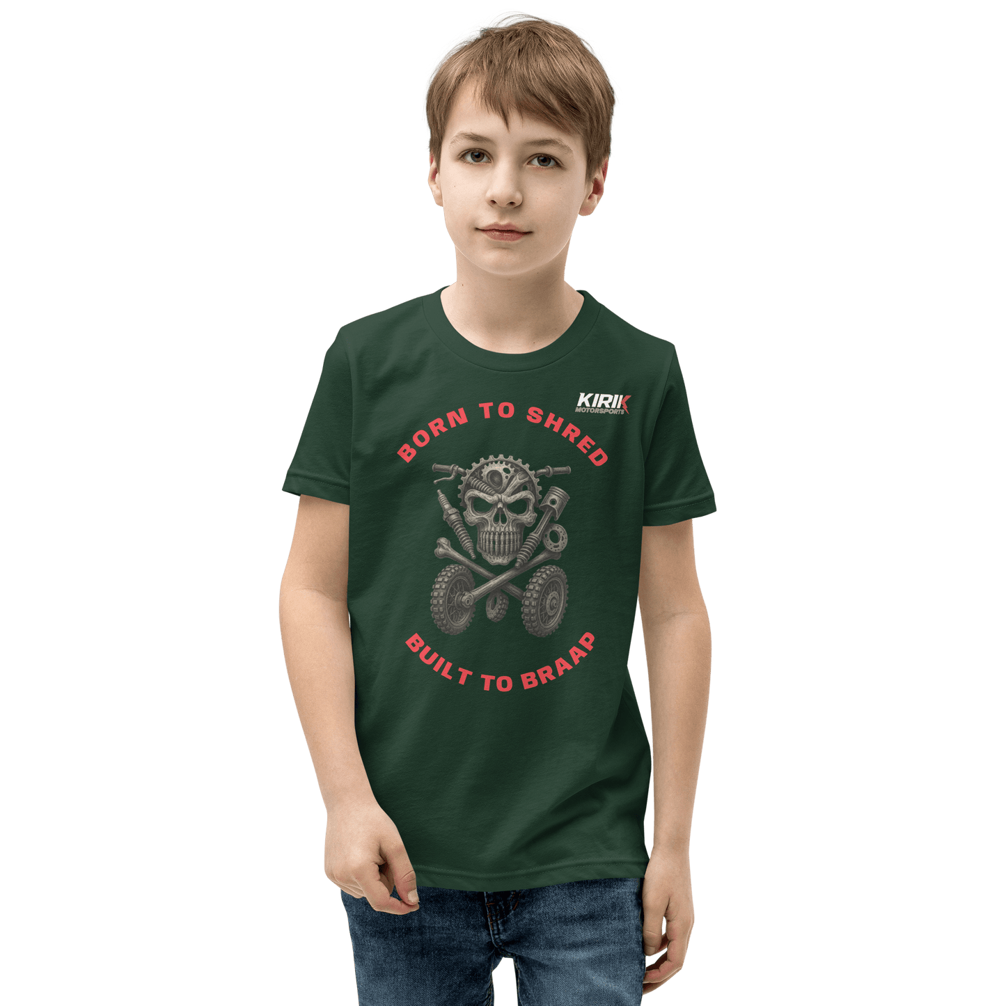 Unisex Youth Braap T-Shirt Forest - Kirik Motorsports
