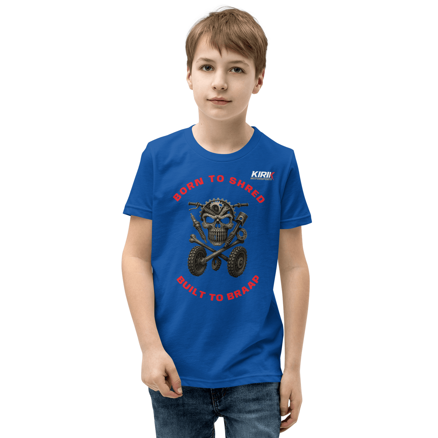 Unisex Youth Braap T-Shirt True Royal - Kirik Motorsports