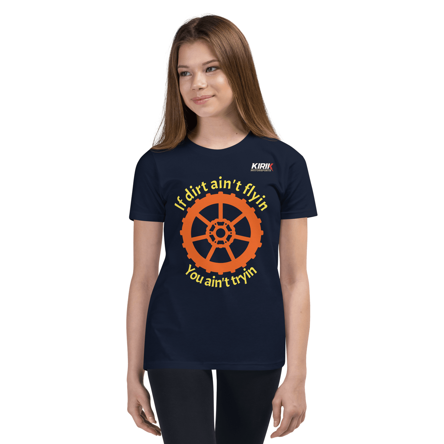 Unisex Youth Dirt T-Shirt Navy - Kirik Motorsports