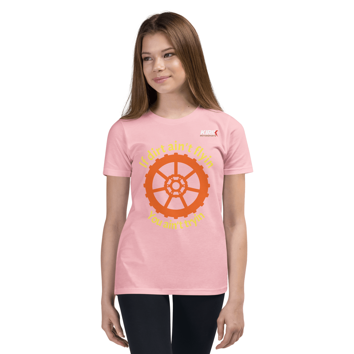 Unisex Youth Dirt T-Shirt Pink - Kirik Motorsports