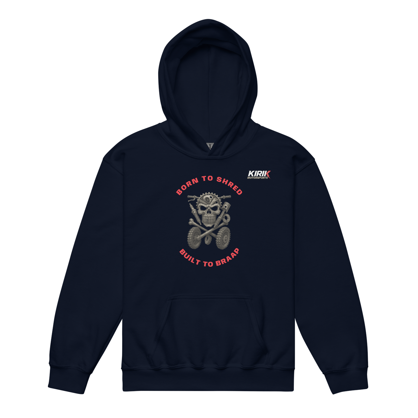 Youth Braap Hoodie Navy - Kirik Motorsports