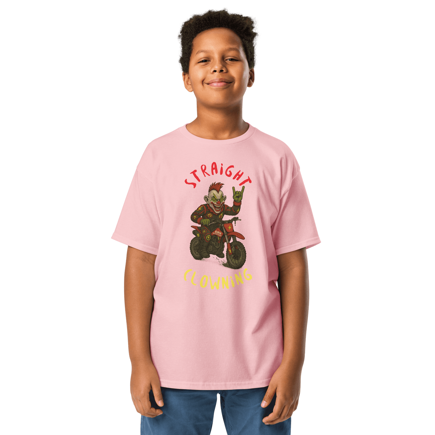 Youth Clowning tee Light Pink - Kirik Motorsports