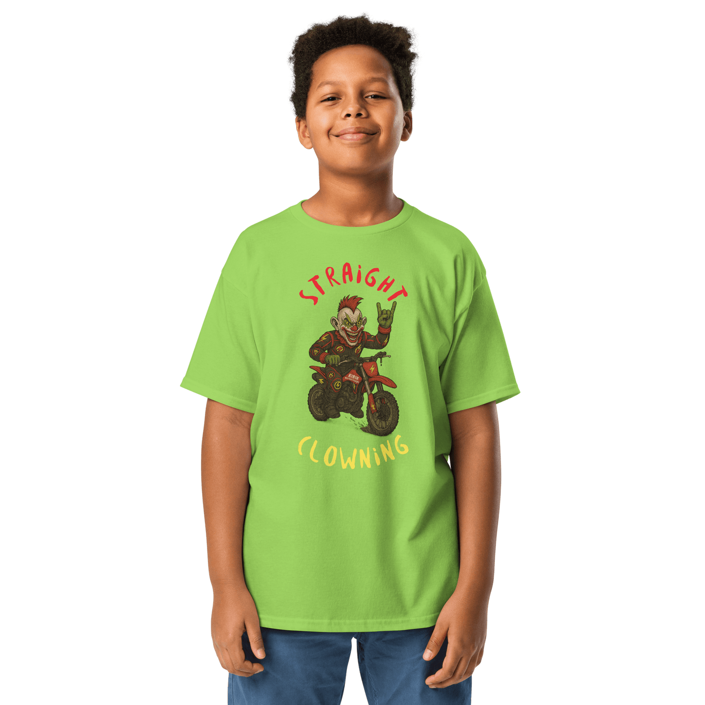 Youth Clowning tee Lime - Kirik Motorsports