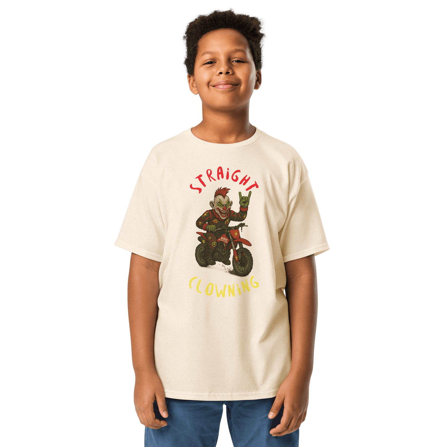 Youth Clowning tee Natural - Kirik Motorsports
