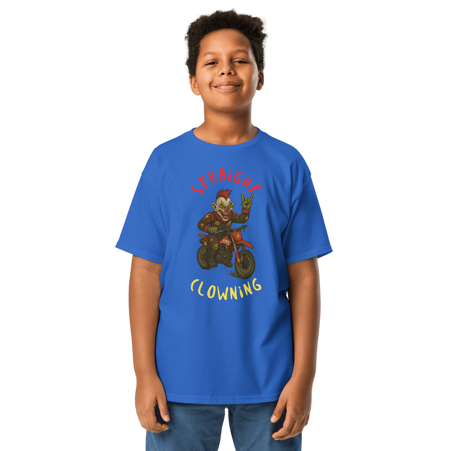 Youth Clowning tee Royal - Kirik Motorsports