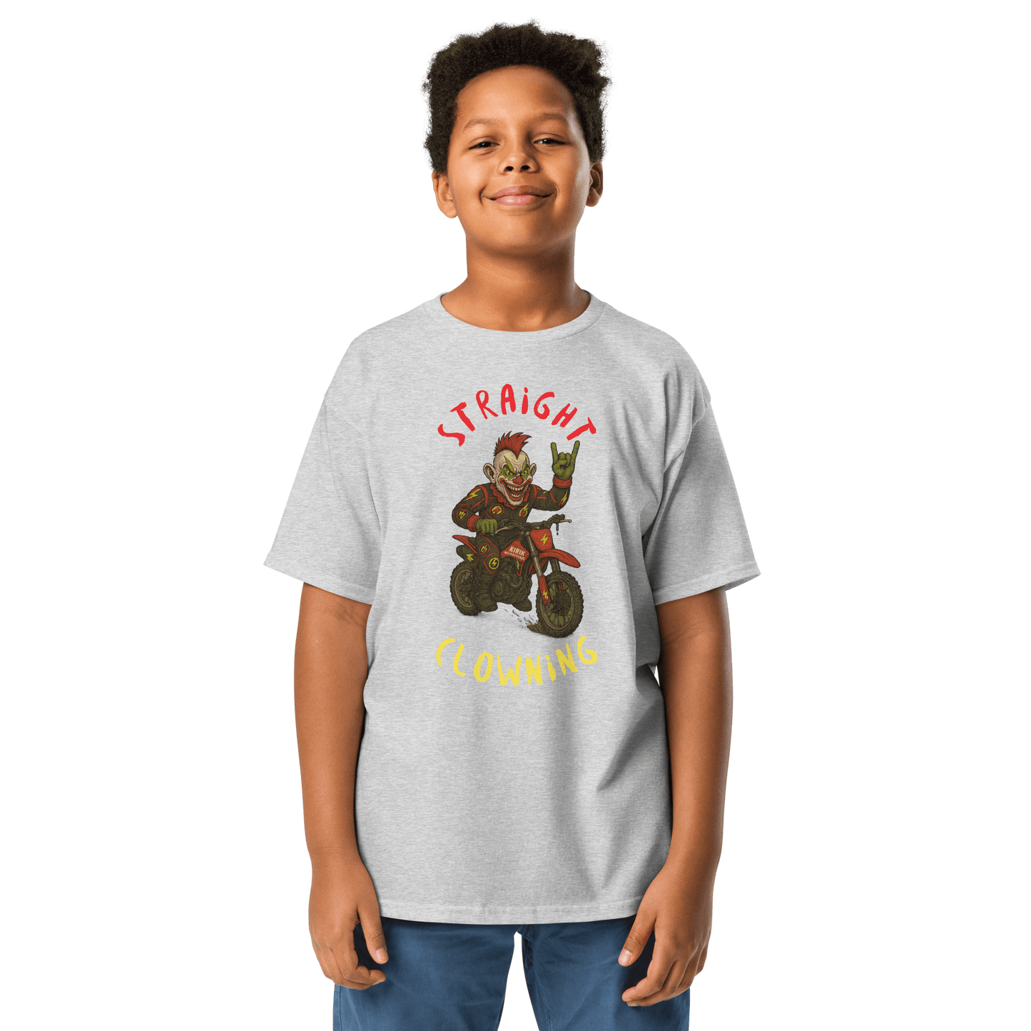 Youth Clowning tee Sport Grey - Kirik Motorsports