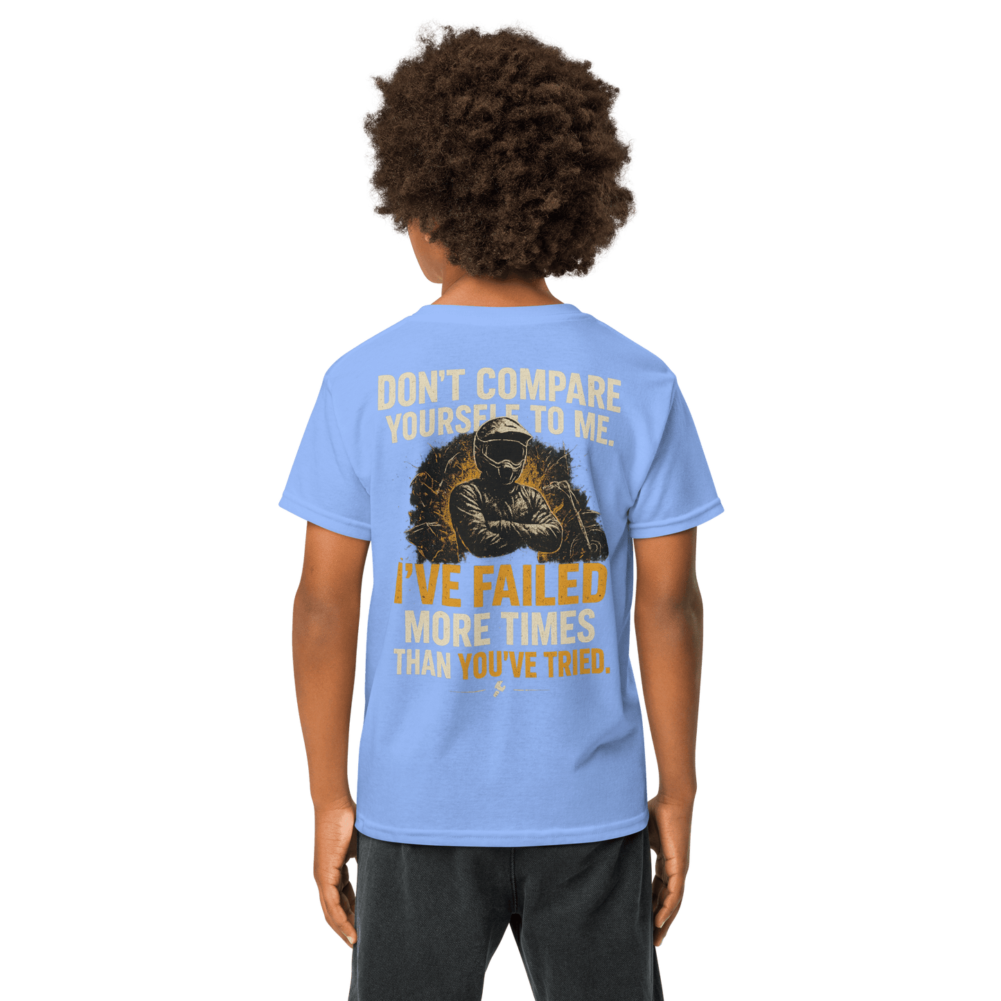 Youth Compare Tee Carolina Blue - Kirik Motorsports