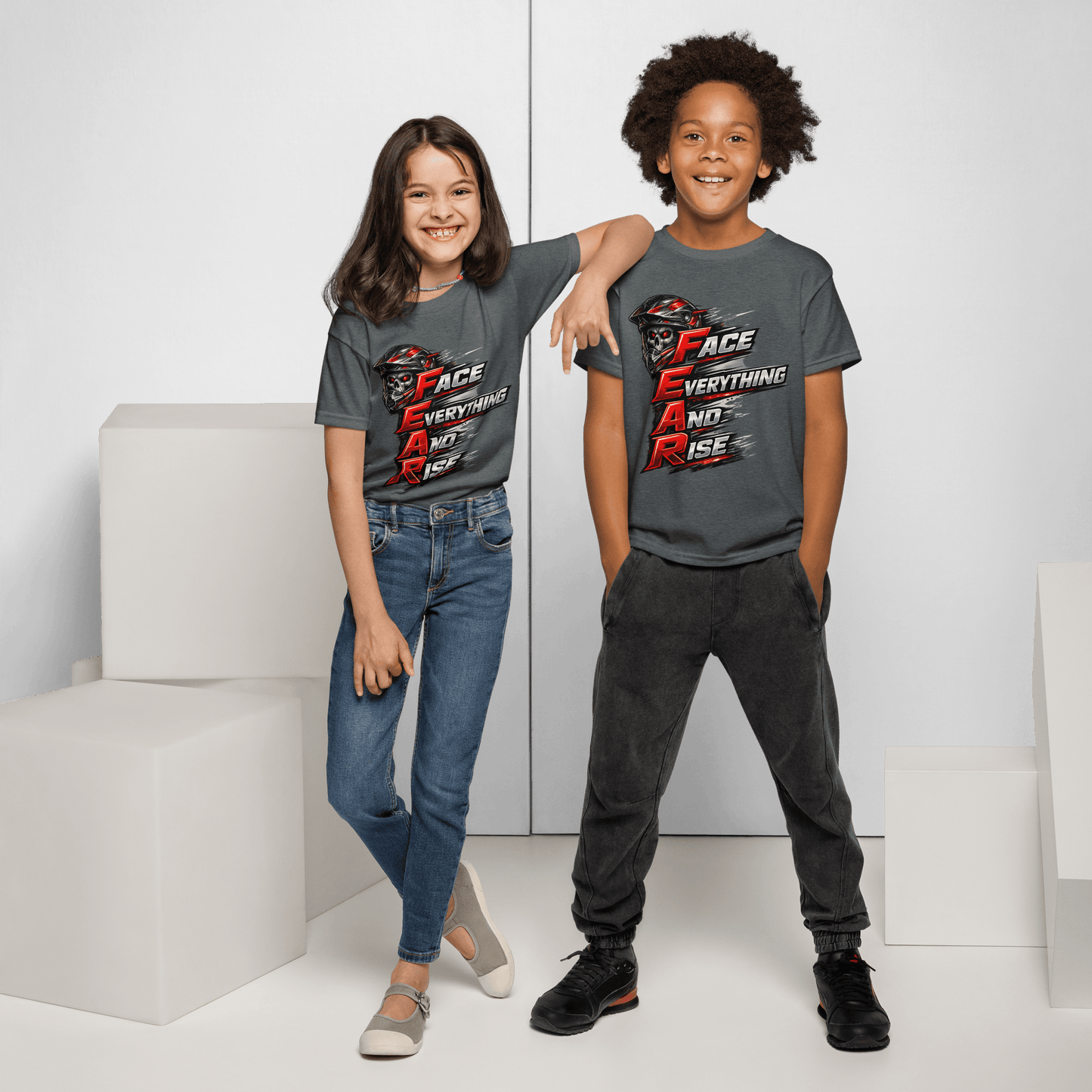 Youth FEAR Tee Dark Heather - Kirik Motorsports
