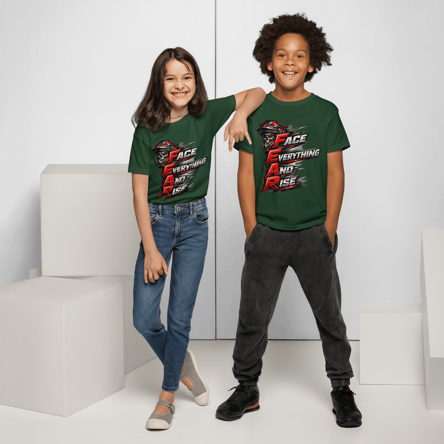 Youth FEAR Tee Forest Green - Kirik Motorsports