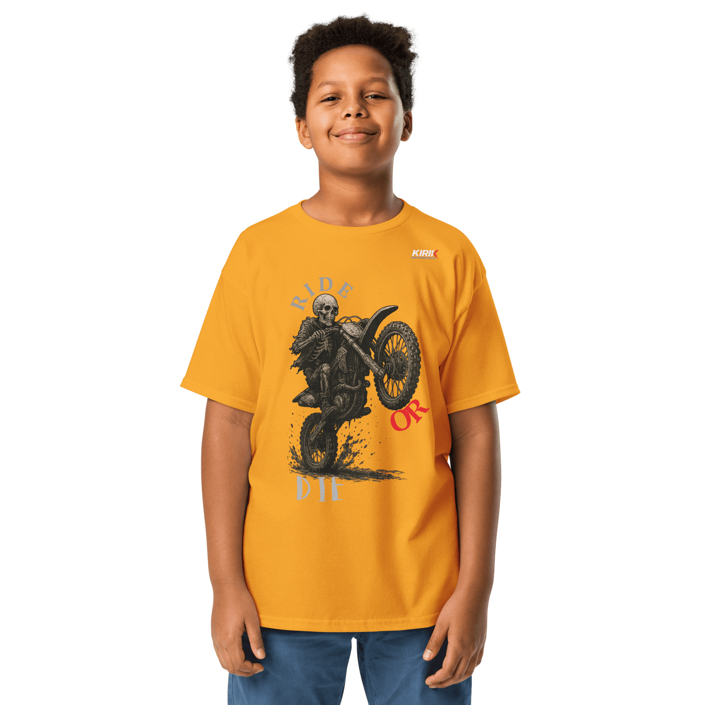 Youth ride tee Gold - Kirik Motorsports