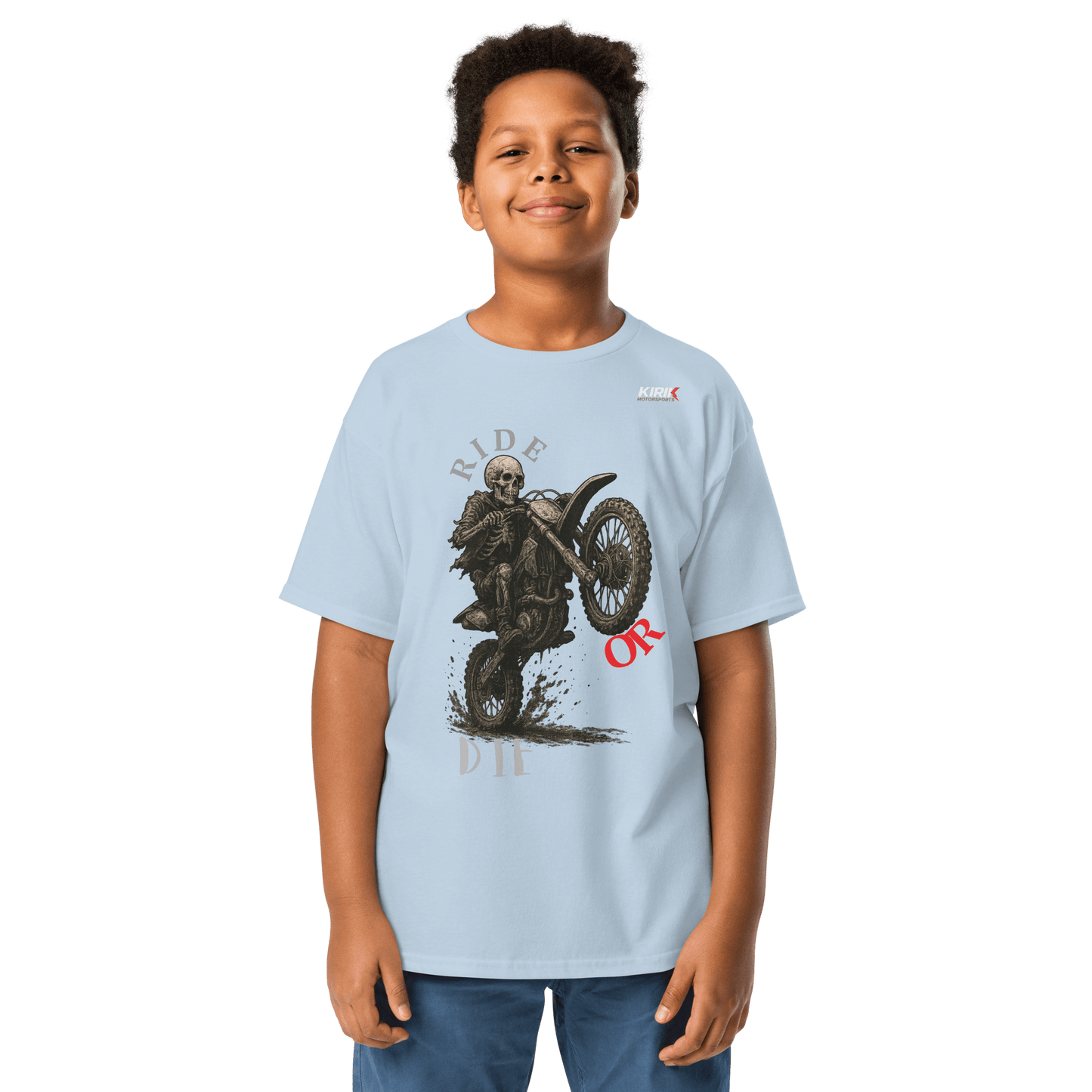 Youth ride tee Light Blue - Kirik Motorsports