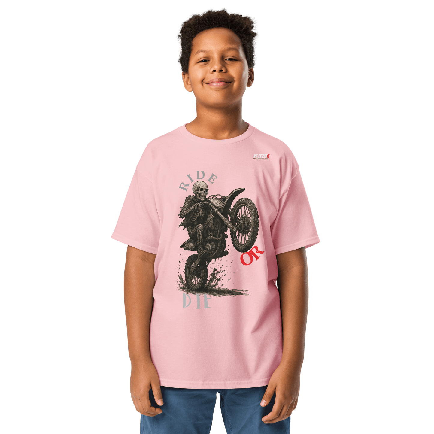 Youth ride tee Light Pink - Kirik Motorsports